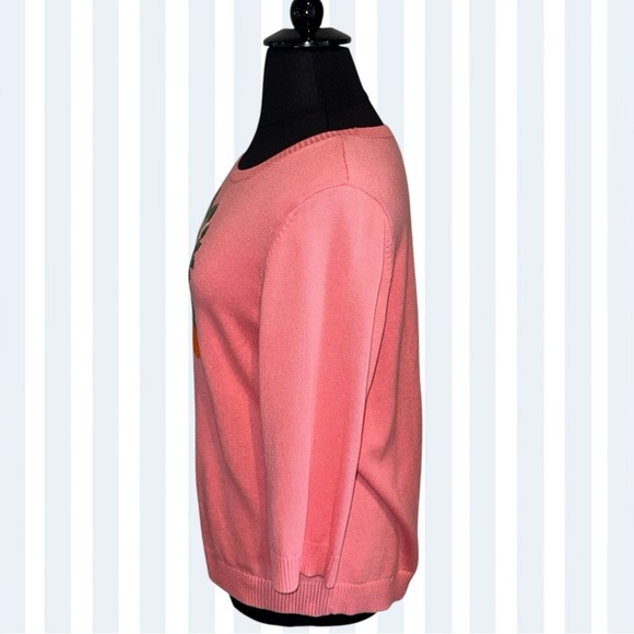 NWT Talbots BOLD ORANGES CREWNECK PULLOVER SWEATER 2X Pink/Orange - Picture 5 of 13